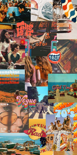 Aesthetic 70s Background — Pixel Fold Wallpaper