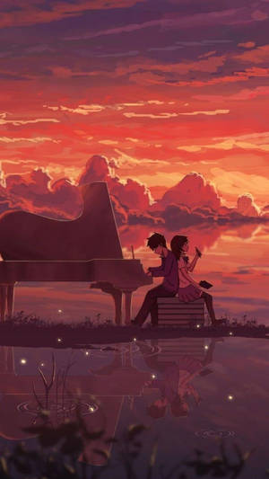Paglubog Ng Araw Piano Anime Phone — Anime Phone Wallpaper