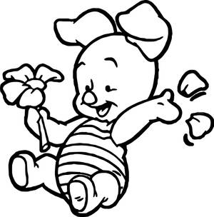 Piglet Flower Petals wallpaper — Galaxy Watch Wallpaper