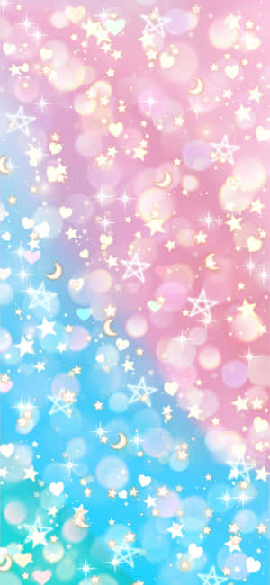 Pink at Blue na Cute Stars Digital Art — iPhone 18 Pro Max Wallpaper
