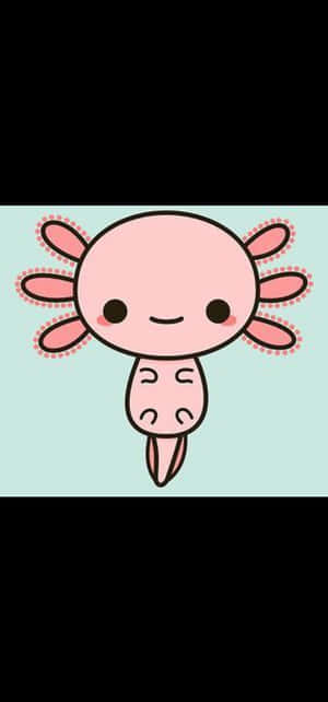 Pink Cute Axolotl Digital Illustration — iPhone 11 Wallpaper