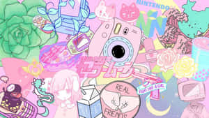 Pink Kawaii Background para sa Sweet na Vibe