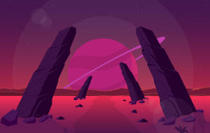 Rosas na Stonehenge vector art wallpaper