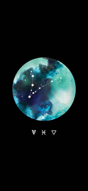 Pisces asul na buwan constellation wallpaper — iPhone 14 Plus Wallpaper