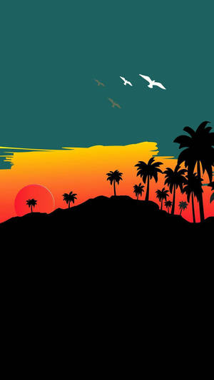 Pixel 4 Animated Tropical Island wallpaper.
