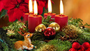 Poinsettia Christmas Decoration wallpaper — iMac Wallpaper