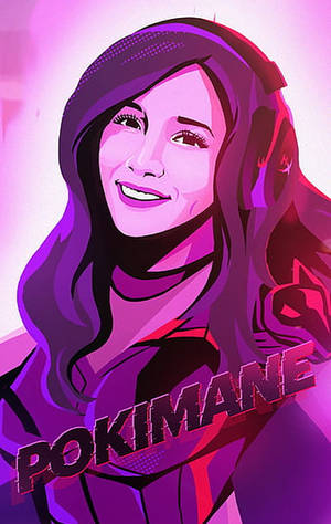 Pokimane HyperX game pink art wallpaper — Galaxy Tab S9 FE Wallpaper