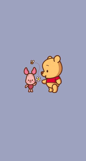 Pooh at Piglet cute na wallpaper ng Iphone — Nakatutuwa na iPhone Wallpaper