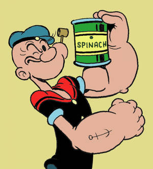 Si Popeye na Naghahawak ng Lata ng Spinach na wallpaper — Nubia Flip Wallpaper