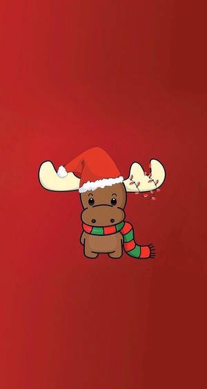 Cute moose Christmas poster wallpaper — Ang cute ng Pasko Wallpaper