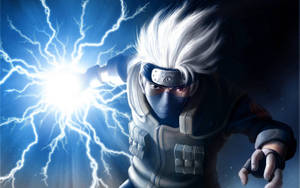 Wallpaper ng poster ni Naruto na si Kakashi na may Chidori