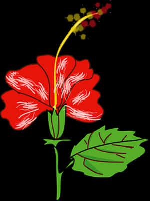 Pulang Gumamela Ilustrasyong Vector — Flowers Wallpaper