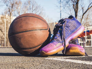 Purple Basketball Shoes Wallpaper — 4:3 Wallpaper