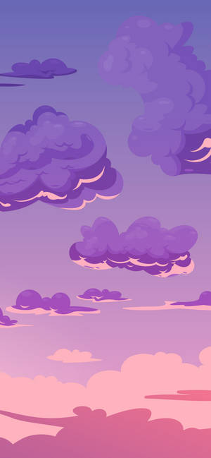 Purple clouds vector art iPhone 12 wallpaper