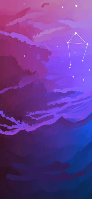 Wallpaper ng Lila Galaxy Sky Libra Zodiac — iPhone 15 Pro Wallpaper