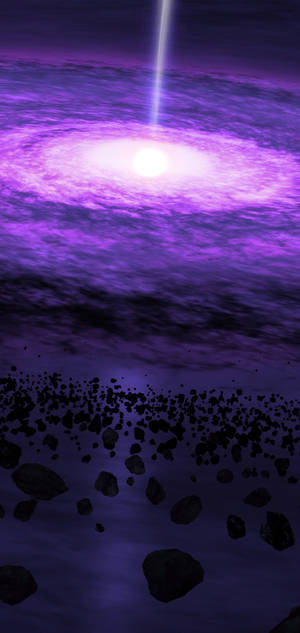 Purple Quasar Space Phone — iPhone 13 Pro Wallpaper
