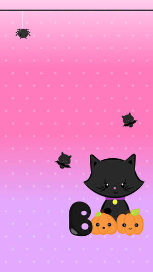 Pusang Itim na Kawaii para sa Halloween