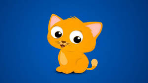 Wallpaper ng pusang kahel na cartoon — Aesthetic na pusa Wallpaper