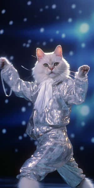 Pusang Sumasayaw na Naka-Sparkling Outfit