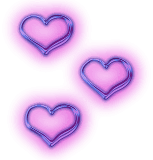Pusong Neon na Lila na Triptych — Cute purple Wallpaper