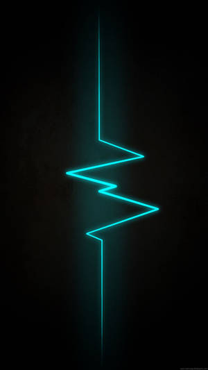 Neon ECG test logo vertical lock screen wallpaper.
