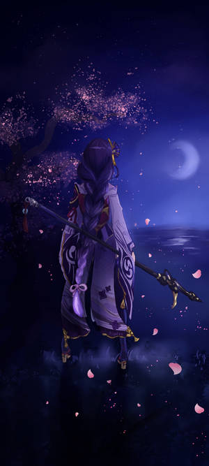Raiden Shogun starry night wallpaper — 1080x2400 Wallpaper