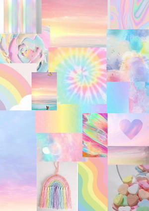 Rainbow Pastel Collage wallpaper — OnePlus Pad Go 2 Wallpaper
