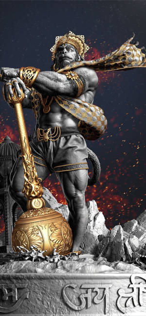 Realistic 3D Hanuman Art — Galaxy S25 Edge Wallpaper