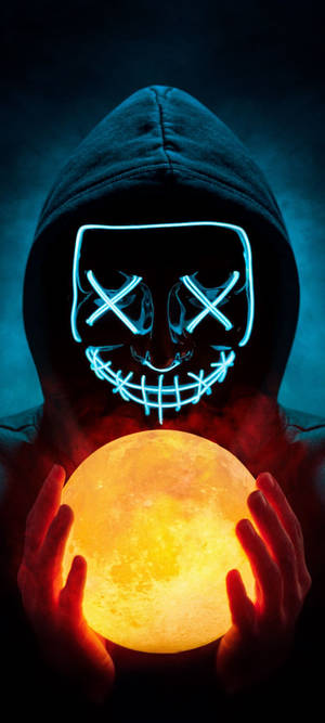 Realme 7 Man In LED Mask — Pixel 9 Wallpaper