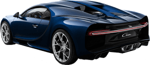 Rear View ng Blue Bugatti Chiron