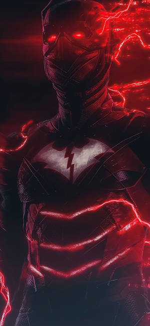 Red Death na nagliliyab na red lightning na wallpaper — iPhone 18 Pro Max Wallpaper
