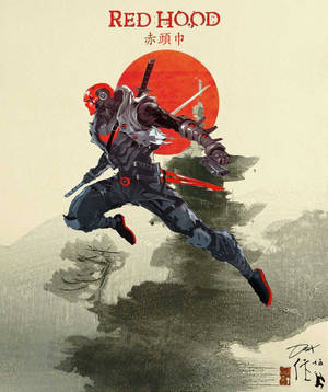 Red Hood Japanese style fan art wallpaper. — Motorola Razr 70 Ultra Wallpaper