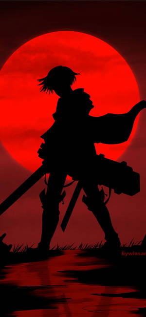 Pulang Buwan Silhouette ni Levi Attack on Titan iPhone — Galaxy S25 FE Wallpaper