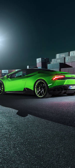 Redmi Note 10 Green Lamborghini Huracán — iPhone X Wallpaper