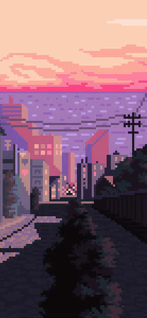 Pink Pixel Art — iPhone 14 Pro Wallpaper