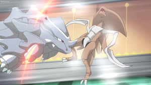 Rhyhorn Versus Kabutops — Anime landscape Wallpaper