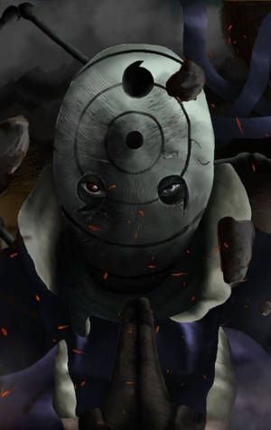 Dark artwork ni Uchiha Obito na may maskarang Rinne Sharingan wallpaper. — Redmi K Pad Wallpaper