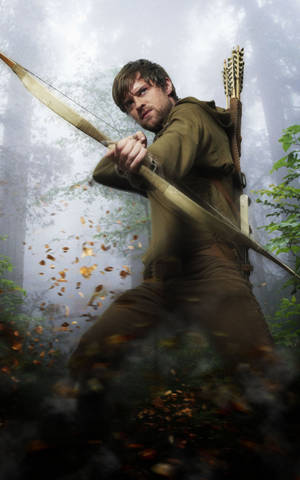 Robin Hood posing with a bow wallpaper — Galaxy Tab Wallpaper