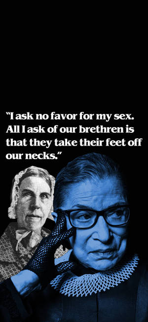 Ruth Bader Ginsburg monochromatic blue poster wallpaper — iPhone 17e Wallpaper