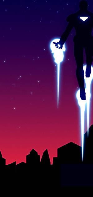 S10+ Ironman Silhouette wallpaper — iPhone 15 Plus Wallpaper