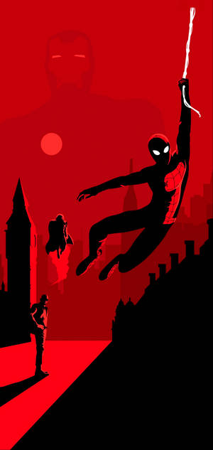 S10+ Spiderman And Ironman wallpaper.