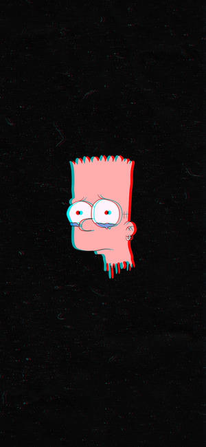 Malungkot na Bart Simpsons pink ulo wallpaper — iPhone 13 Pro Max Wallpaper