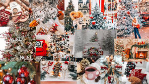 Sama-samang Pasko sa Panahon ng Artiko na wallpaper — Paskong collage Wallpaper