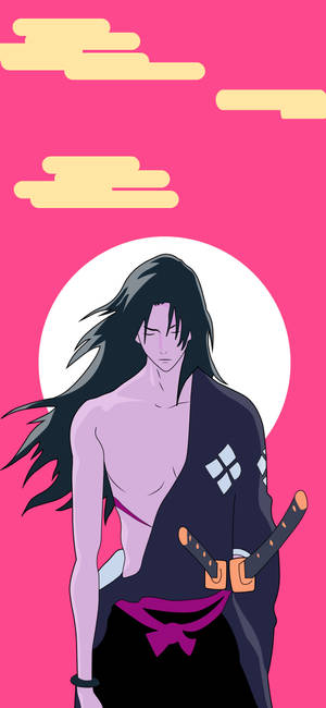 Samurai Champloo Jin Pink Sky wallpaper — iPhone 16e Wallpaper