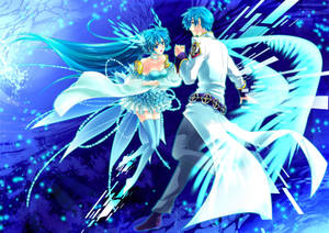 Wallpaper ng sayaw ng fairy couple sa anime