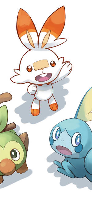 Scorbunny at Iba Pang Galar Starter — Pokemon Telepon Wallpaper