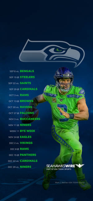 Wallpaper ng iskedyul ng Seattle Seahawks — iPhone 16 Pro Max Wallpaper