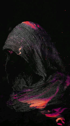Madilim na scarf na hindi nakikita ang mukha lock screen mobile wallpaper.