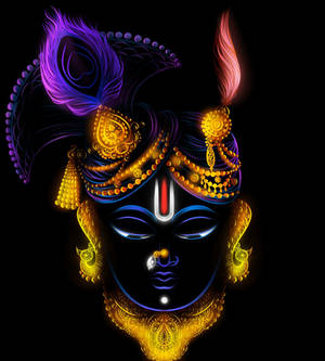 Shrinathji In Neon Art — Nubia Fold Wallpaper