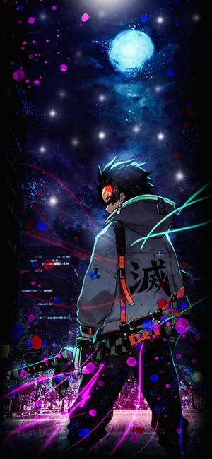 Sick Phone Tanjiro — Galaxy S25 FE Wallpaper